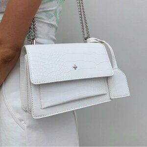 White Crocodile Faux Leather Purse